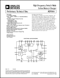 ADP3804JRU datasheet: 0.3-25V; high frequency switch mode li-ion battery charger. For portable computers, fast chargers ADP3804JRU