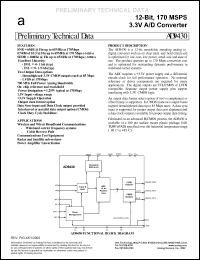 AD9430/PCB-CMOS datasheet: 12-bit, 170MSPS 3.3V A/D converter AD9430/PCB-CMOS