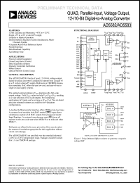 AD5582YRU-REEL7 datasheet: 0.3-16.5V; quad, parallel-input, voltage output, 12-/10-bit digital-to-analog converter AD5582YRU-REEL7