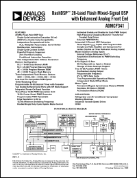 ADMCF341BR datasheet: 0.3-7V; dashDSP 28-lead flash mixeed-signal DSP with enchanced analog front end ADMCF341BR