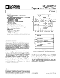 AD8326ARP datasheet: 1.5-2.0W; high output power programmable CATV line driver. For gain-programmable line driver, CATV telephony modems, CATV terminal devices, general-purpose digitally controlled variable gain block AD8326ARP