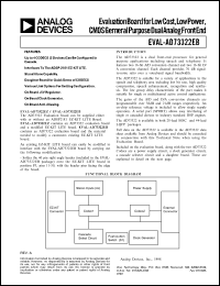 EVAL-AD73322EB datasheet: 700mW; evaluation board for low cost, low power CMOS general purpose dual analog front end EVAL-AD73322EB