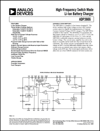 ADP3806JRU-12.5 datasheet: 0.3-25V; high frequency switch mode Li-Ion battery charger. For portable computers, fast chargers ADP3806JRU-12.5
