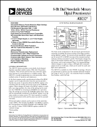 AD5232BRU50-REEL7 datasheet: 0.3-7V; 8-bit dual nonvolatile memory digital potentiometer AD5232BRU50-REEL7