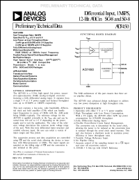 AD7450AR datasheet: 0.3-7V; 450mW; differential input, 1MSPS 12-bit ADC AD7450AR