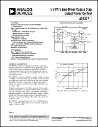AD8327ARU datasheet: 5V; 810mW; CATV line driver coarse step output power control AD8327ARU