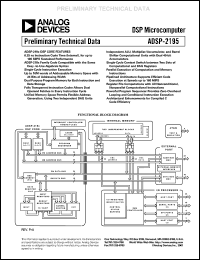 ADSP-2195MBST-140 datasheet: 140MHz; on-chip SRAM: 1.3M bit; DSP microcomputer ADSP-2195MBST-140