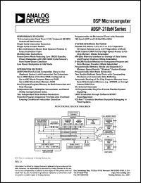 ADSP-2188NBCA-320 datasheet: 0.3-2.2V; instruction rate: 80MHz; DSP microcomputer ADSP-2188NBCA-320