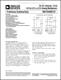 ADG732BSU datasheet: 16-/32-channel, 3.5 OHm, 1.8V to 5.5V, +-2.5V, analog multiplexer ADG732BSU