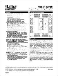 ISPLSI3256E-100LQ datasheet: In-system programmable high density PLD, 256 I/O pins, 12000 PLD gates, 512 registers, 70MHz ISPLSI3256E-100LQ