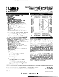 PLSI3256-50LM datasheet: High density programmable logic, 128 I/O pins, 11000 PLD gates, 384 registers, 57MHz PLSI3256-50LM