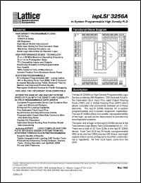 ISPLSI3256A-50LM datasheet: In-system programmable high density PLD, 128 I/O pins, 11000 PLD gates, 384 registers, 57MHz ISPLSI3256A-50LM