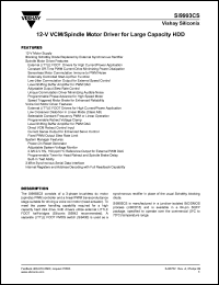 Si9993CS datasheet: 12-V VCM/spindle motor driver for large capacity HDD Si9993CS