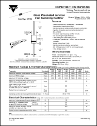 RGP02-12E datasheet: Fast switching rectifier, 0.5A, 1200V RGP02-12E