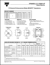 VP0300B datasheet: P-channel enhancement-mode MOSFET, 1.25A, 30V VP0300B
