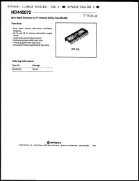 HD440072 datasheet: Sync signal generator for TV cameras (NTSC, PAL, SECAM) HD440072