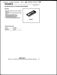 HD44007A datasheet: Sync signal generator for TV cameras (NTSC, PAL, SECAM) HD44007A