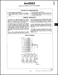 AM2922XM datasheet: Eight input multiplexer with control register AM2922XM