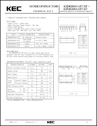 KID65002AF datasheet: 7 circuit darlington transistor array KID65002AF