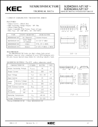 KID65003AP datasheet: 7 circuit darlington transistor array KID65003AP