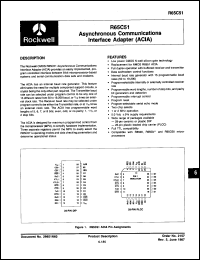 R65C51P2 datasheet: Asynchronous communications interface adapter, 2MHz R65C51P2