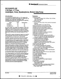 RCV336DPFL/SP datasheet: V.34 data, V.17 fax, AudioSpan, voice, speakerphone, modem data pump RCV336DPFL/SP