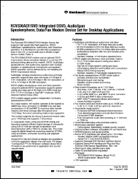 RCV336ACFW datasheet: V.34 data/ V.17 fax, modem device set for desktop applications RCV336ACFW