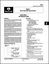 R6501JE datasheet: One-chip microprocessor, 1MHz R6501JE