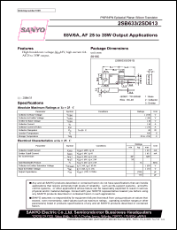 2SB633 datasheet: Epitaxial Planar Silicon Transistor 85V/6A, AF 25 to 35W Output Applications 2SB633