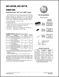 MC14077BCP datasheet: Quad Exclusive OR, Quad Exclusive NOR Gates MC14077BCP