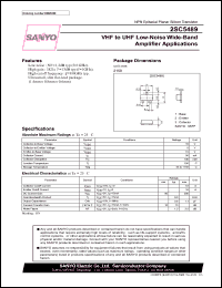 2SC5489 datasheet: NPN Epitaxial Planar Silicon Transistor VHF to UHF Low-Noise Wide-Band Amplifier Applications 2SC5489