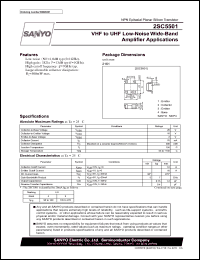 2SC5501 datasheet: NPN Epitaxial Planar Silicon Transistor VHF to UHF Low-Noise Wide-Band Amplifier Applications 2SC5501