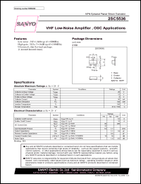 2SC5536 datasheet: NPN Epitaxial Planar Silicon Transistor VHF Low-Noise Amplifier , OSC Applications 2SC5536