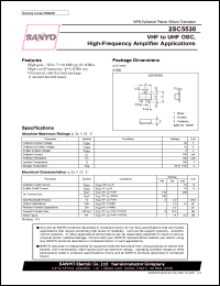 2SC5538 datasheet: NPN Epitaxial Planar Silicon Transistor VHF to UHF OSC, High-Frequency Amplifier Applications 2SC5538