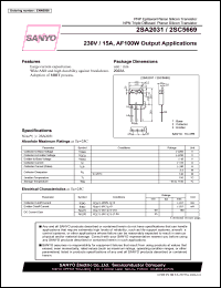 2SC5669 datasheet: NPN Triple Diffused Planar Silicon Transistor 230V / 15A, AF100W Output Applications 2SC5669