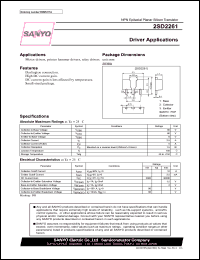 2SD2261 datasheet: NPN Epitaxial Planar Silicon Transistor Driver Applications 2SD2261