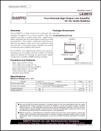 LA2901V datasheet: Four-Channel High-Output Line Amplifier for Car Audio Systems LA2901V