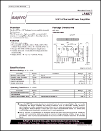 LA4277 datasheet: 5 W 2-Channel Power Amplifier LA4277