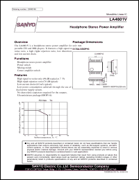 LA4801V datasheet: Headphone Stereo Power Amplifier LA4801V