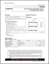 LB1876 datasheet: Three-Phase Brushless Motor Driver for Polygon Mirror Motors LB1876