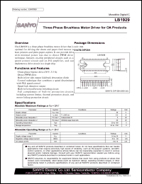 LB1929 datasheet: Three-Phase Brushless Motor Driver for OA Products LB1929