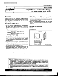 LB1930M datasheet: Single-Channel Low Saturation Voltage Forward/Reverse Motor Driver LB1930M