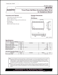 LB1978V datasheet: Three-Phase Half-Wave Sensorless Motor Driver for Headphone Stereos LB1978V