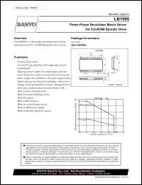 LB1995 datasheet: Three-Phase Brushless Motor Driver for CD-ROM Spindle Drive LB1995
