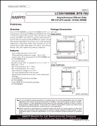 LC35V1000BTS datasheet: Asynchronous Silicon Gate 1M (131,072 words x8 bits) SRAM LC35V1000BTS