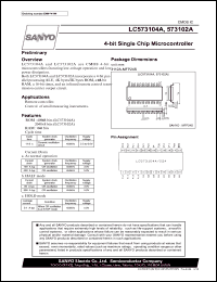 LC573104A datasheet: 4-bit Single Chip Microcontroller LC573104A