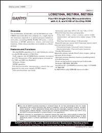 LC662106A datasheet: Four-Bit Single-Chip Microcontrollers with 4, 6, and 8 KB of On-Chip ROM LC662106A