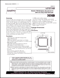 LC72714W datasheet: Mobile FM Multiplex Broadcast IC with On-Chip VICS Decoder LC72714W