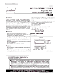 LC72722M datasheet: Single-Chip RDS Signal-Processing System LSI LC72722M