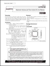 LC75374E datasheet: Electronic Volume and Tone Control for Car Stereos LC75374E